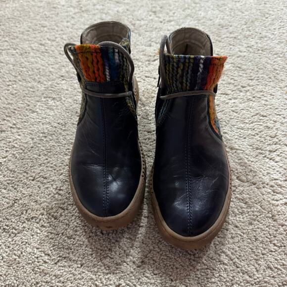 Josef Seibel Dark Navy Blue Leather Ankle Booties Size 37 / US Women's Size 6.5 - Picture 8 of 12